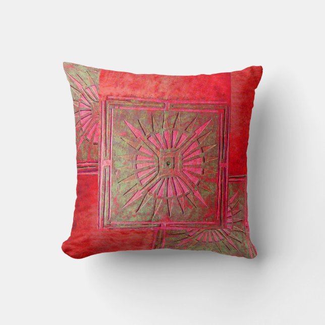 MORNING STAR , Red Green Cushion (Front)