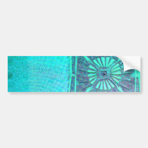 MORNING STAR  Teal Blue, Monogram Bumper Sticker