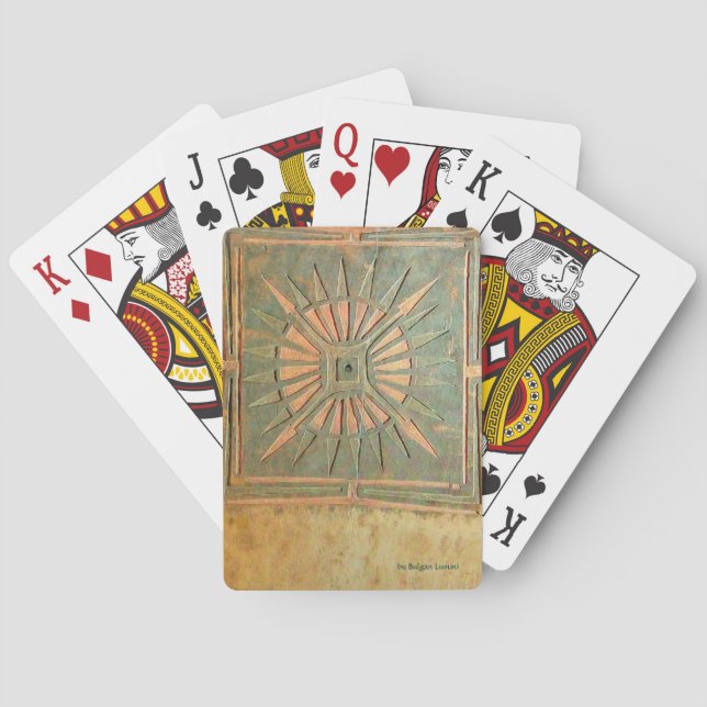 MORNING STAR Yellow Brown Green Playing Cards (Back)
