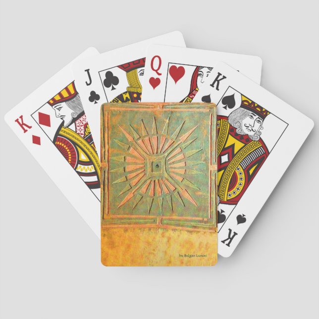 MORNING STAR Yellow Brown Green Playing Cards (Back)