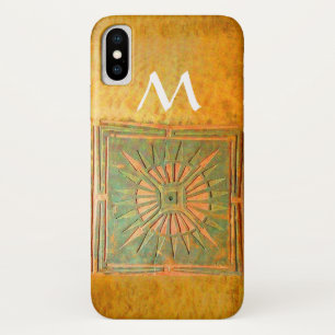 MORNING STAR ,Yellow,Brown,White Monogram iPhone X Case