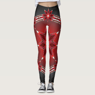 Morning Stars (Red) Leggings