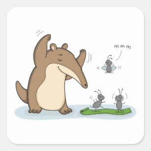 Morning Stretch Anteater Square Sticker