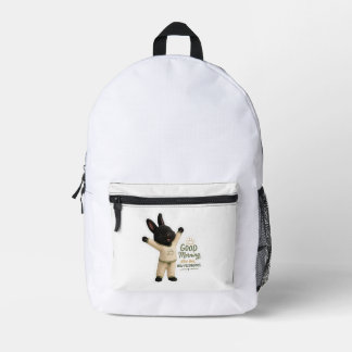 Morning Stretch Bunny Sticker  Printed Backpack