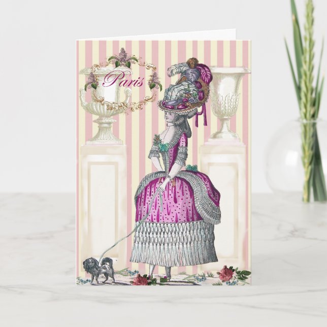 Morning stroll down the Champs-Élysées Happy Birth Card (Front)