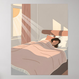 Morning Sun Bedroom Cosy Minimalist Sunrise Poster