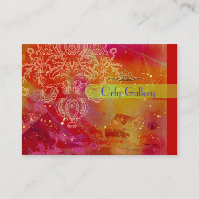 Morning Sun, damask and abstract template Business Card (Front)