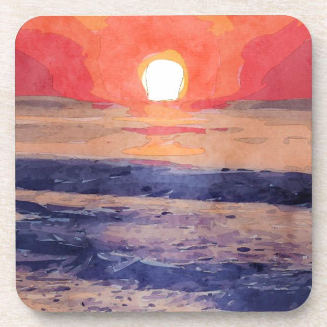 Morning Sun Over Atlantic Ocean Coaster (Front)