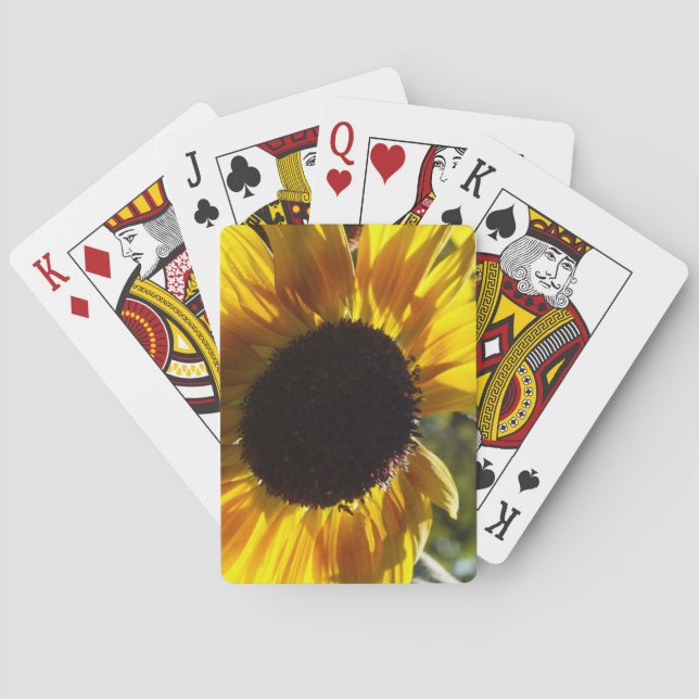 Morning Sunflower Customisable Playing Cards (Back)