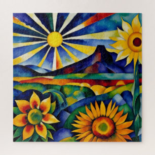 Morning Sunflowers Jigsaw Puzzle
