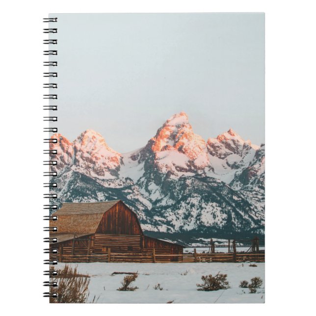 Morning Sunrise Cabin at Grand Teton National Park Notebook (Front)