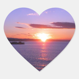Morning Sunrise Heart Sticker