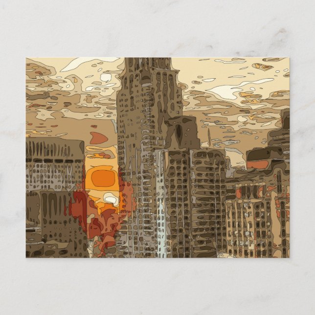Morning Sunrise in the Heart of Manhattan Postcard (Front)