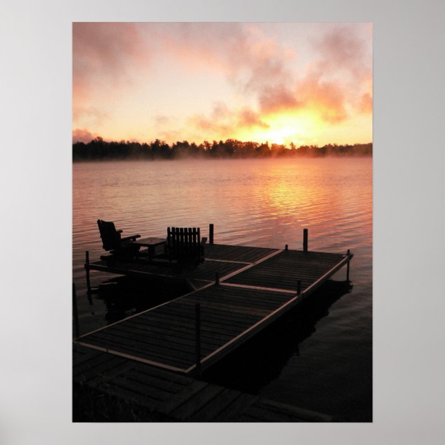 Morning Sunrise Lake Scene Digital Download Poster (Front)