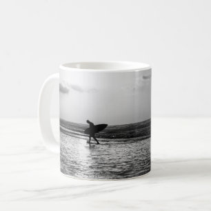 Morning Surfer Grayscale Coffee Mug
