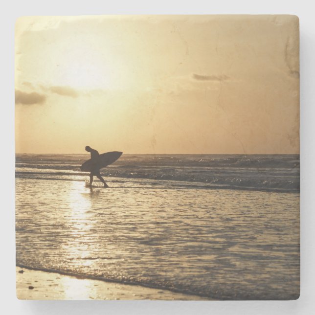 Morning Surfer Stone Coaster (Front)