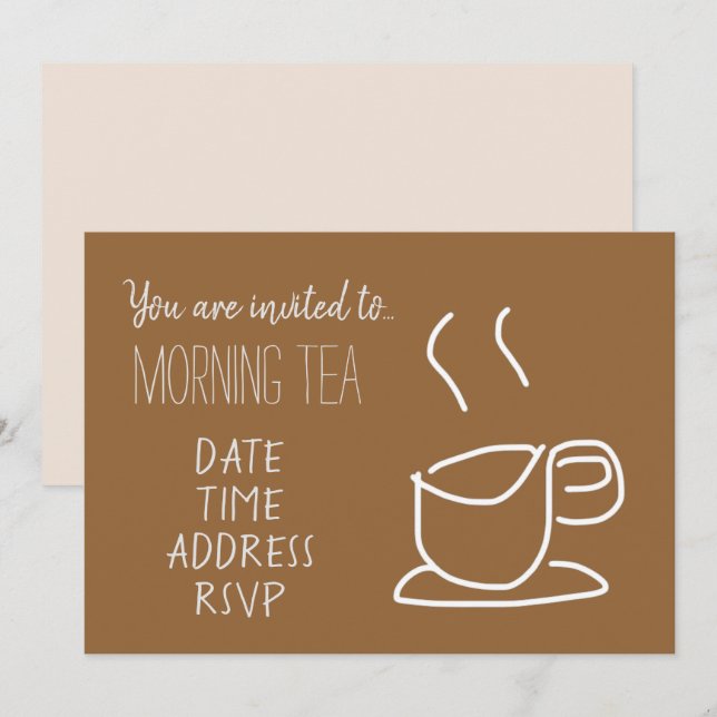 Morning Tea modern tea party Invitation (Front/Back)