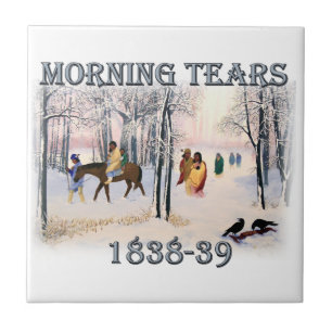 Morning Tears depicts the Cherokee Trail of Tears Tile