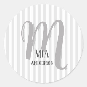 Morning Vibe Personalised Monogram Classic Round Sticker