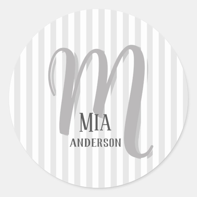 Morning Vibe Personalised Monogram Classic Round Sticker (Front)
