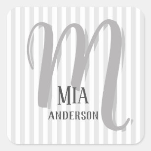 Morning Vibe Personalised Monogram Square Sticker