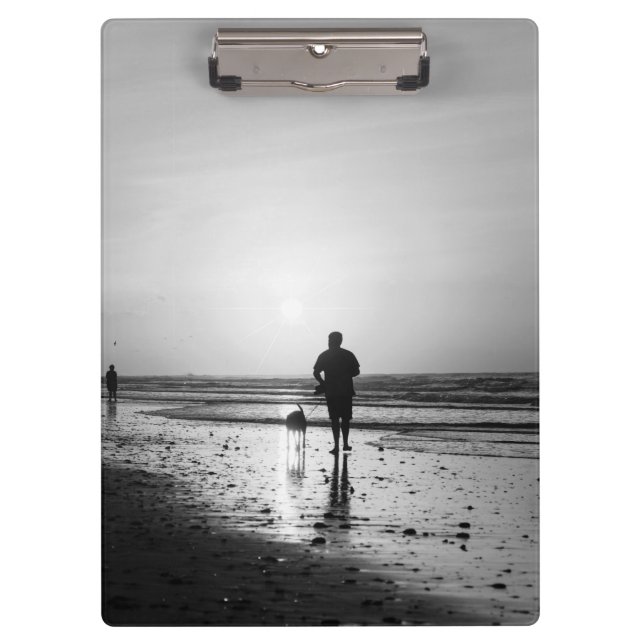 Morning Walk Grayscale Clipboard (Front)