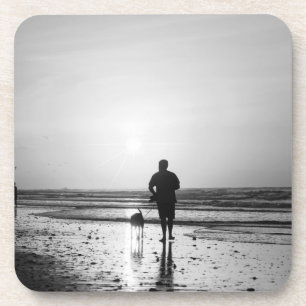 Morning Walk Grayscale Coaster