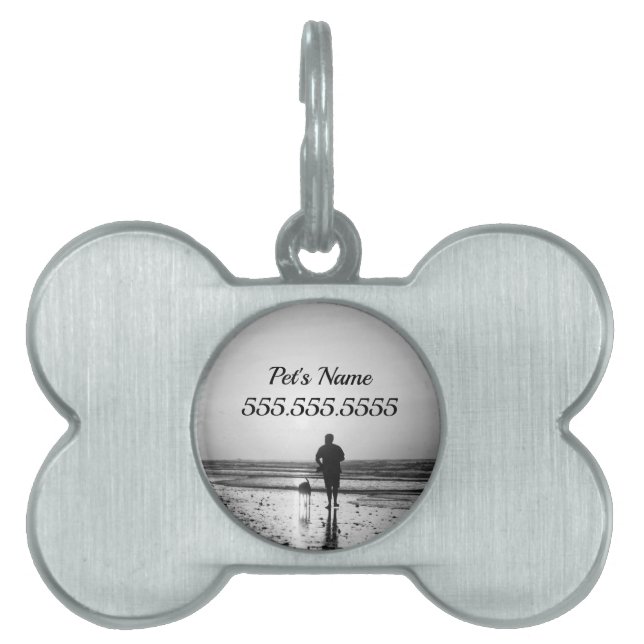 Morning Walk Grayscale Pet Tag (Front)