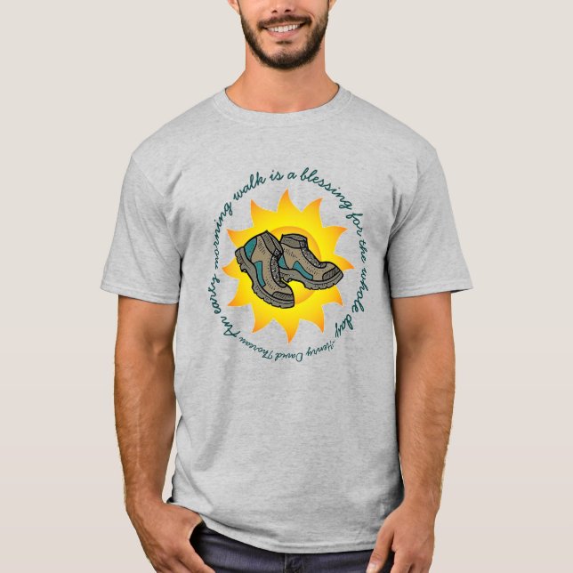 Morning Walk Thoreau Quote  T-Shirt (Front)