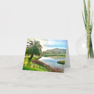 Morning walk with Palm tree Thank You Card