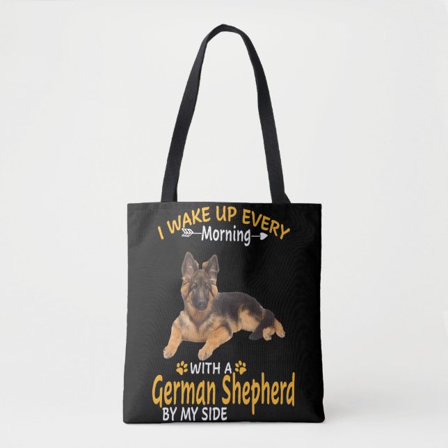 Morning With A German Shepherd By My Side Tote Bag (Front)
