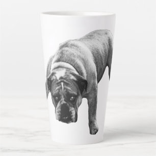 Morning With A Watchful Bulldog Latte Mug