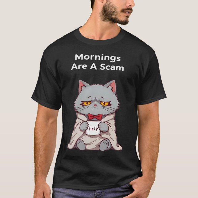 Mornings Are A Scam T-Shirt (Front)