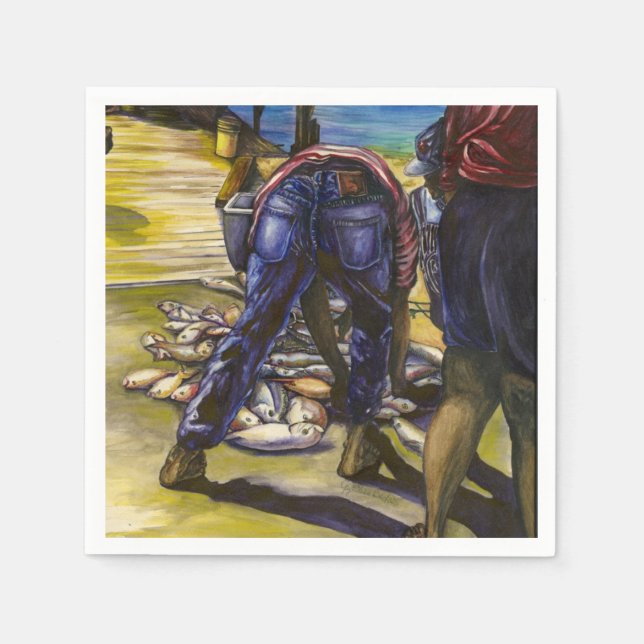 Morning's Catch, Harbour Island Napkin (Front)