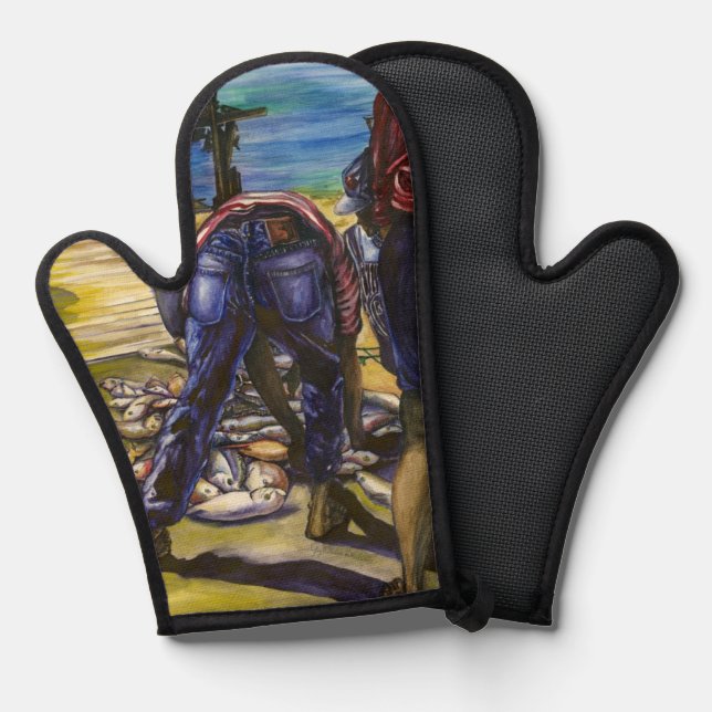 Morning's Catch, Harbour Island Oven Mitt (Front/Back)