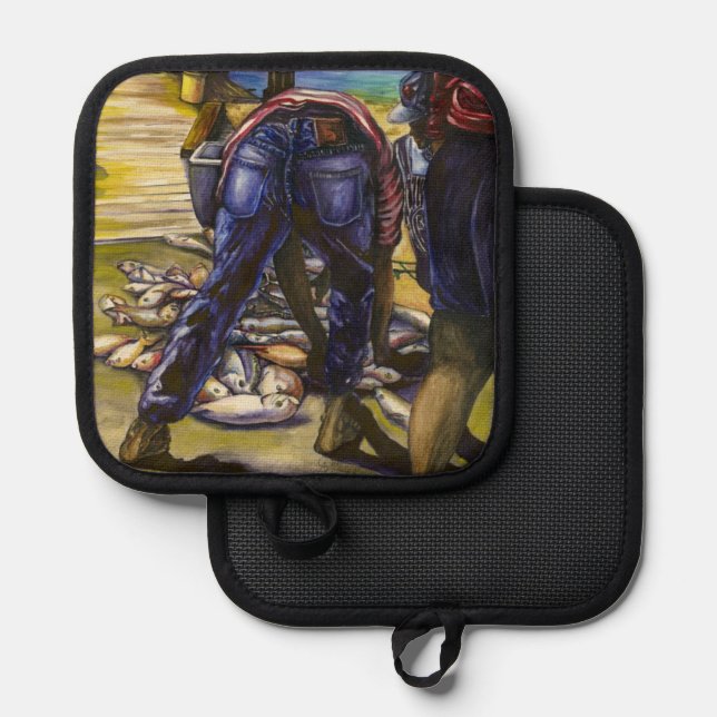 Morning's Catch, Harbour Island Pot Holder (Front/Back)