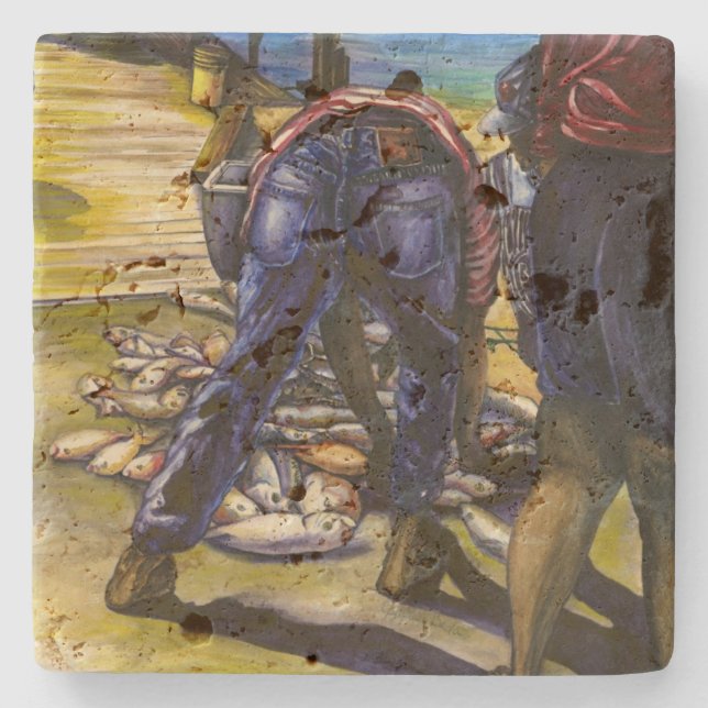 Morning's Catch, Harbour Island Stone Coaster (Front)