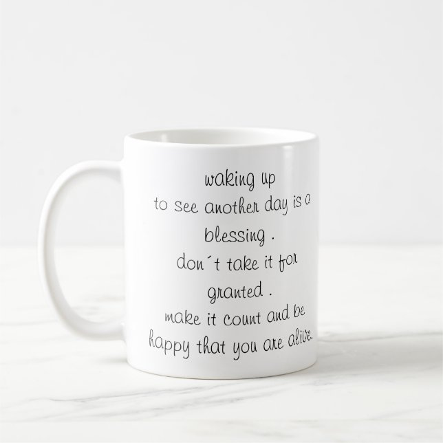 mornings motivations and gratitude affirmations  coffee mug (Left)