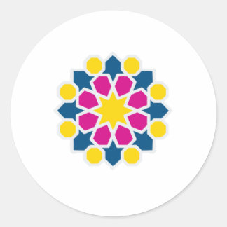 morocan colorful geometric classic round sticker