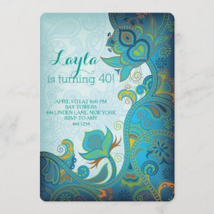 Moroccan 40th 30th Birthday Invitation