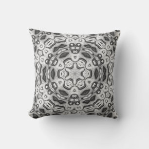 Moroccan african ethnic dark pattern kaleidoscope cushion