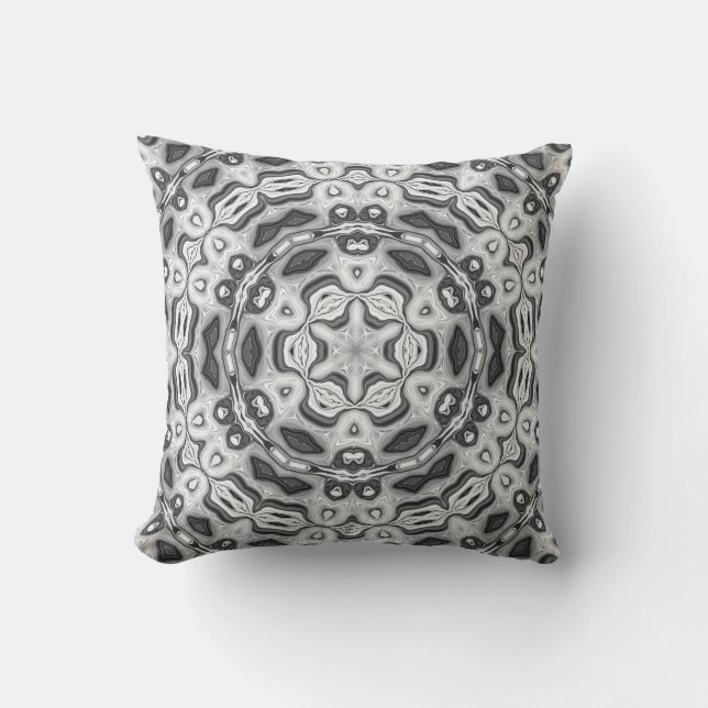Moroccan african ethnic dark pattern kaleidoscope cushion (Front)