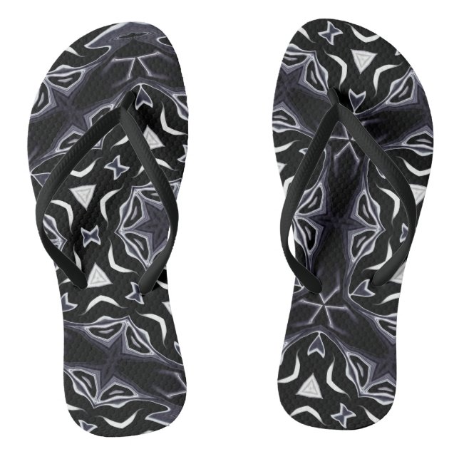 Moroccan african ethnic dark pattern kaleidoscope flip flops (Footbed)