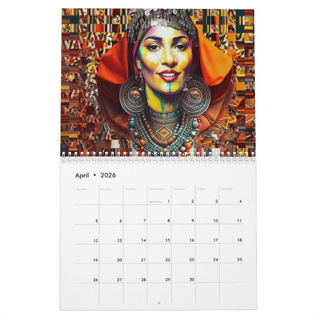 Moroccan Amazigh Beauty Calendrier Calendar (Apr 2026)