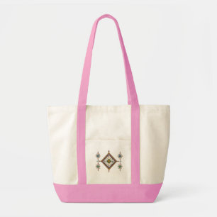Moroccan Amazigh Embroidery Geometric Pattern Tr Tote Bag