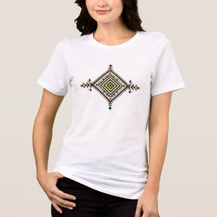 Moroccan Amazigh Embroidery Geometric Pattern Tr Tri-Blend Shirt