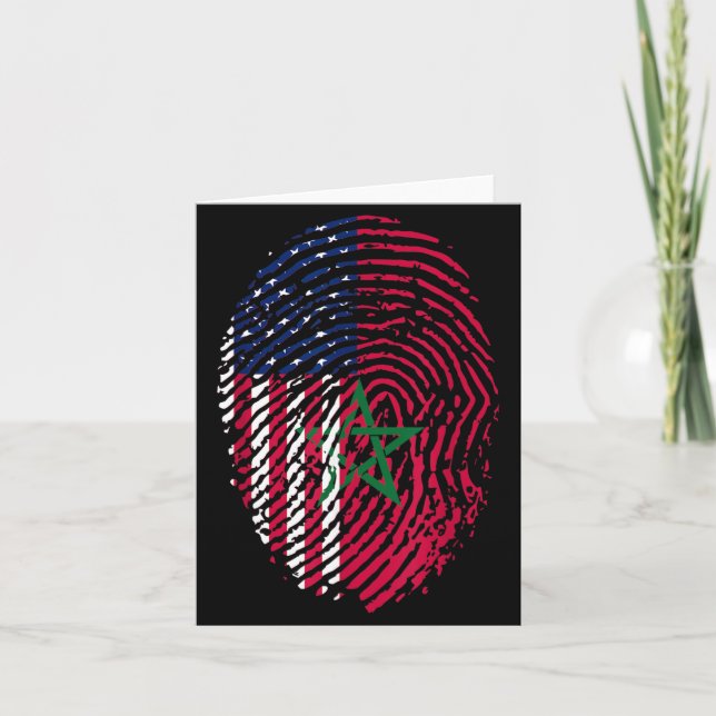 Moroccan American flag Independence day 4th of Card (Front)