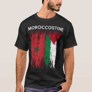 Moroccan And Palestinian Flag Morocco And T-Shirt