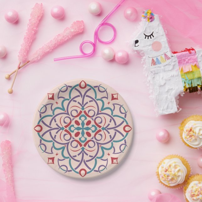Moroccan Andalusian mosaic Paper Plate (Party)