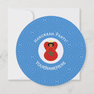 Moroccan Angel Hanukkah Flag Personalised  Invitation